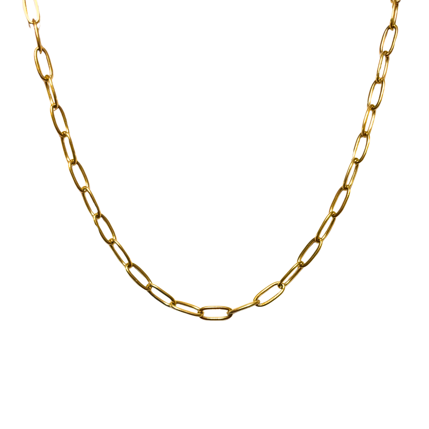 18k Gold Plated/Stainless Steel Paperclip Chain Necklace