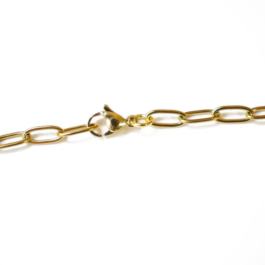 18k Gold Plated/Stainless Steel Paperclip Chain Necklace