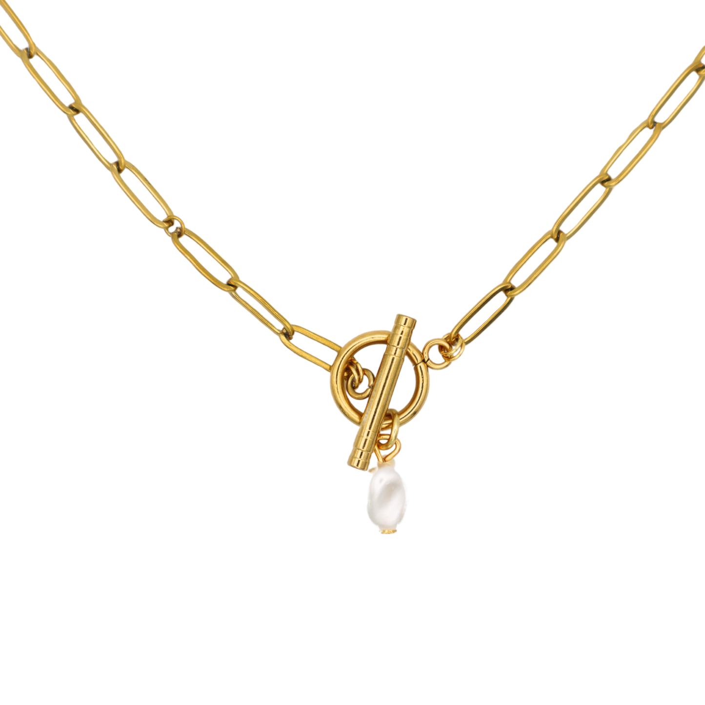 Circle Bar Clasp Necklace
