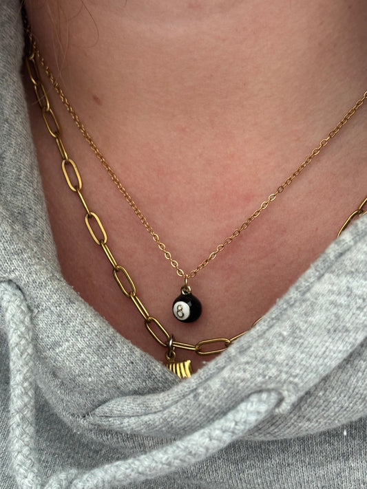 Gold 8 Ball Necklace | 18K Gold Plated