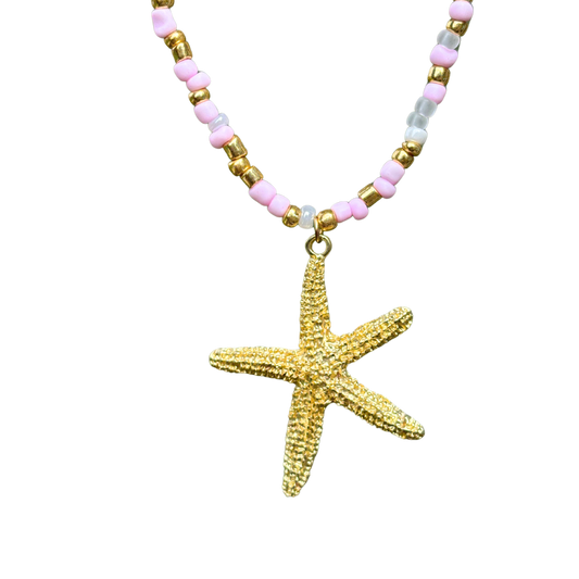 Hand Beaded Starfish Necklace