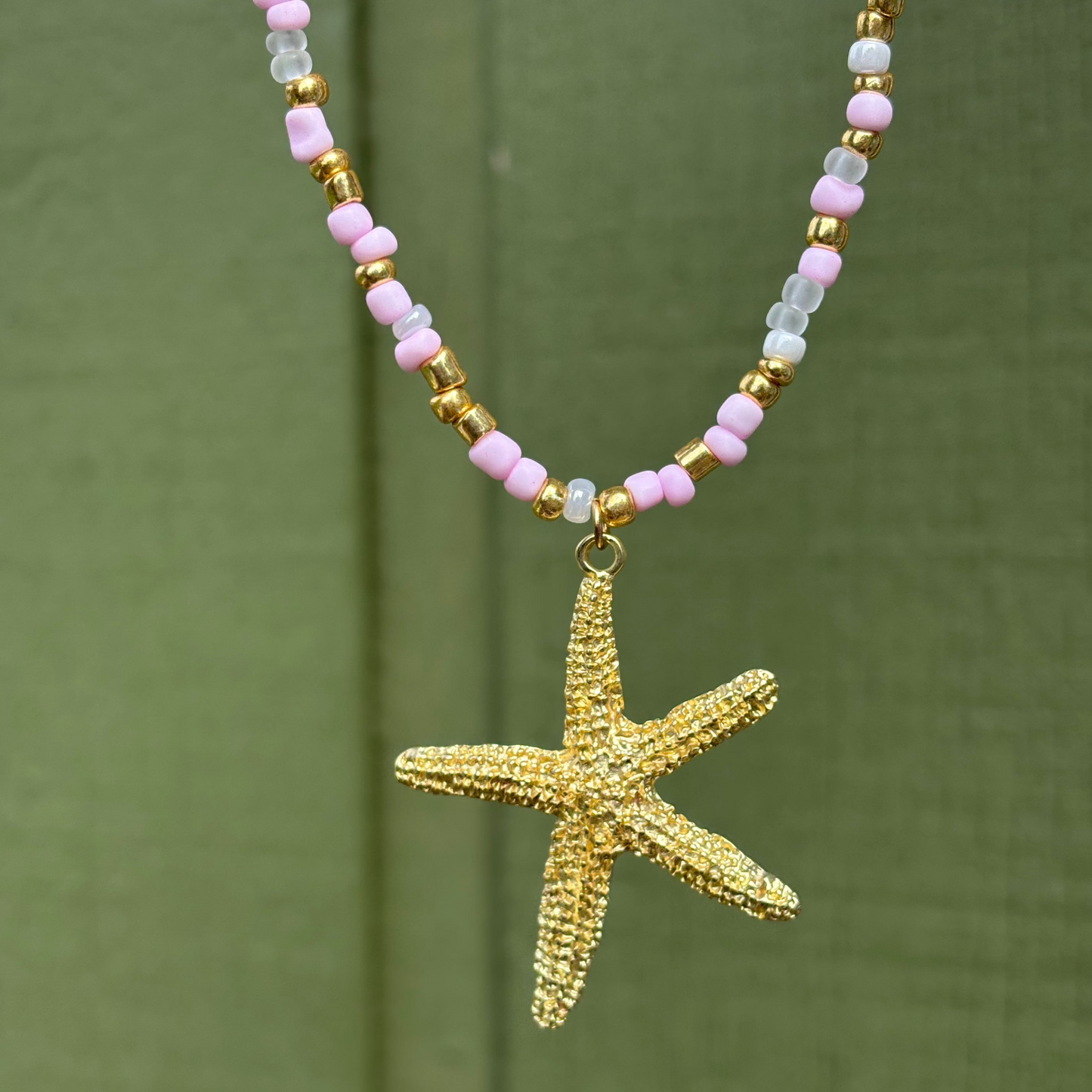 Hand Beaded Starfish Necklace