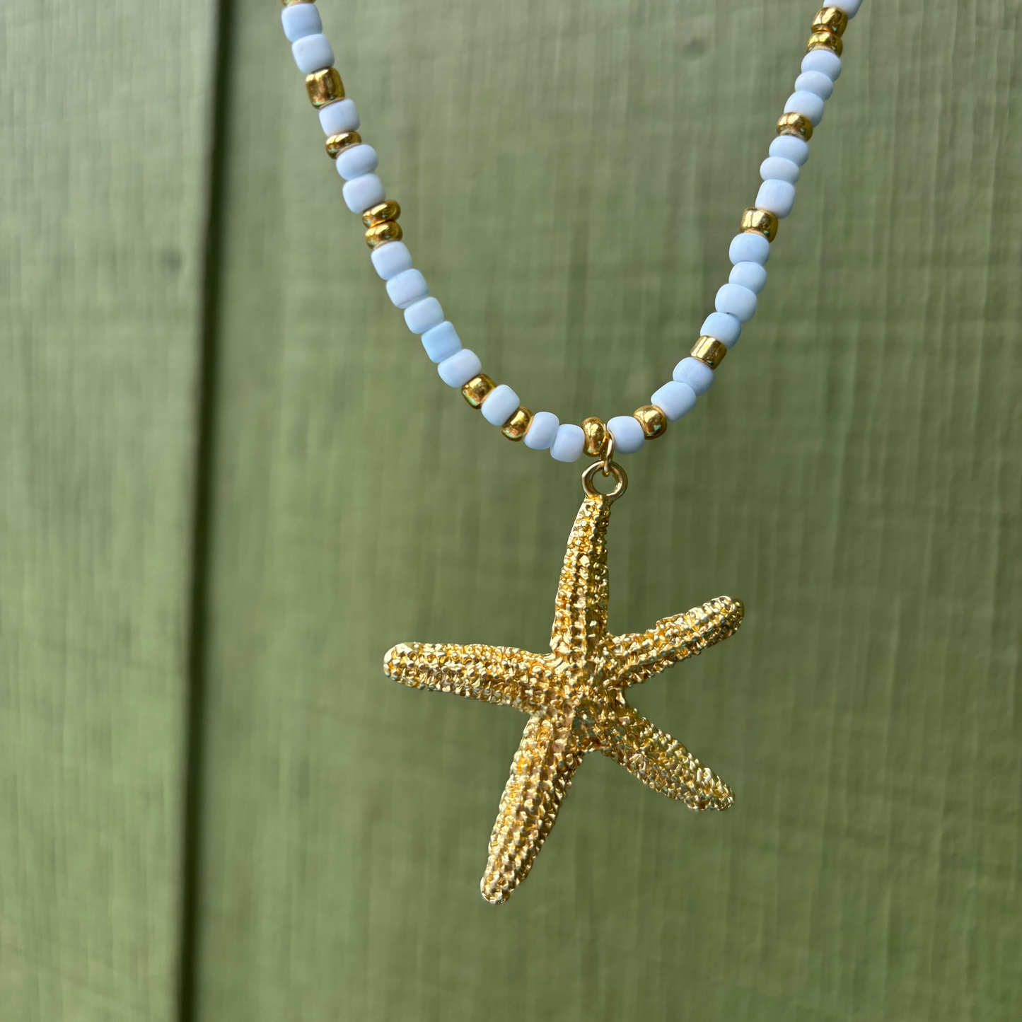 Hand Beaded Starfish Necklace