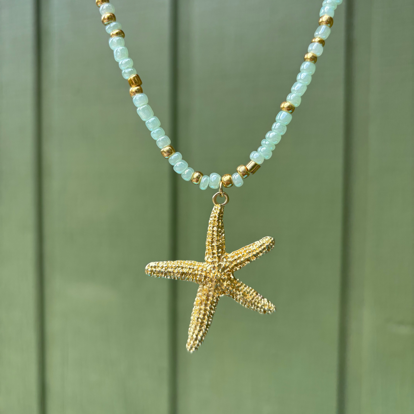 Hand Beaded Starfish Necklace