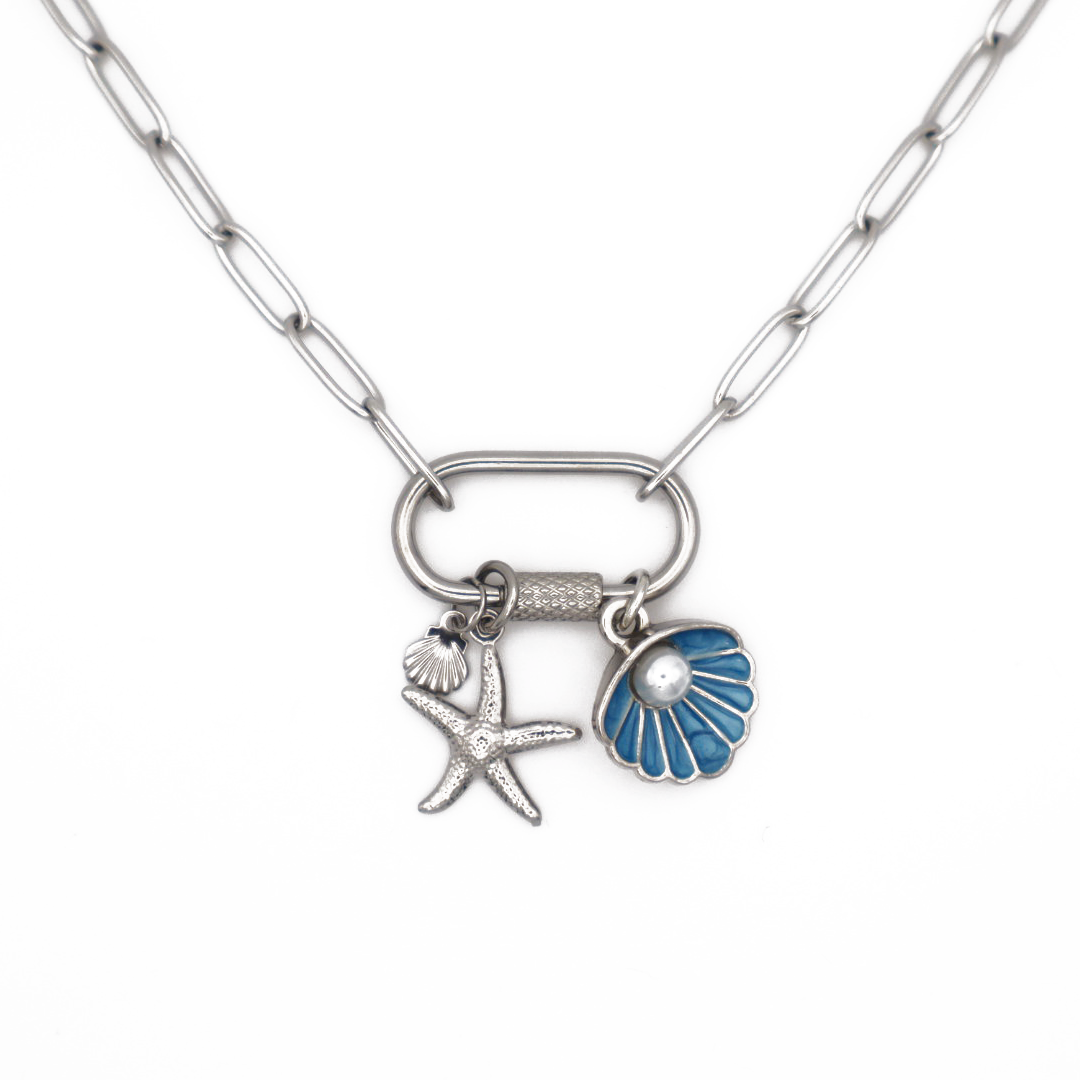Silver Seashell Charm Necklace