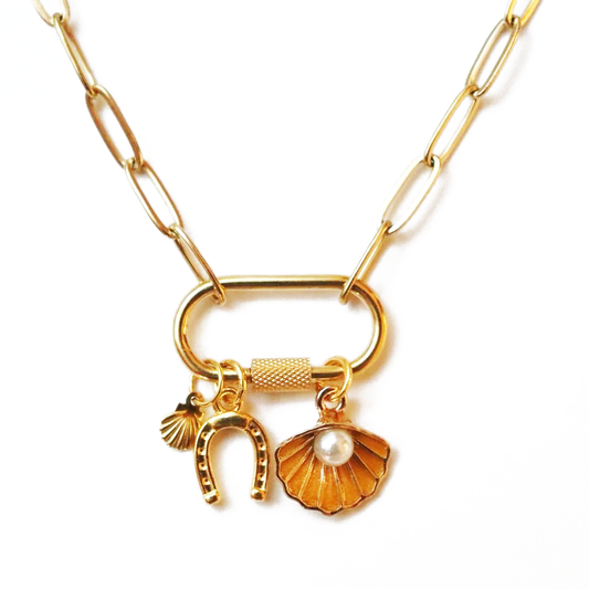 Seashell & Horseshoe Charm Necklace