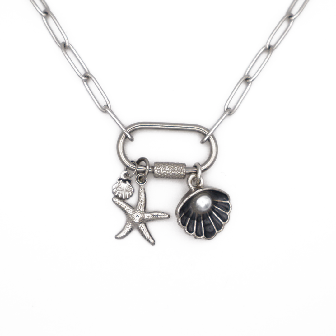 Silver Seashell Charm Necklace