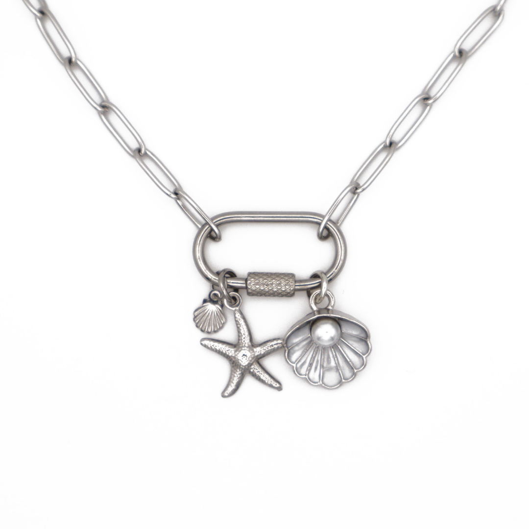 Silver Seashell Charm Necklace