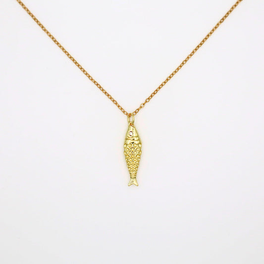 Fish Pendant Necklace 18K Gold Plated