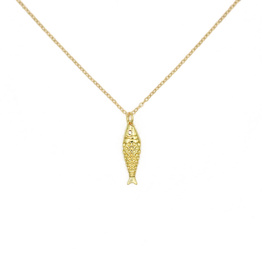 Fish Pendant Necklace 18K Gold Plated