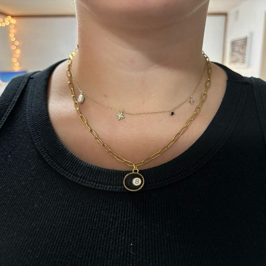 Silver 8 Ball Necklace