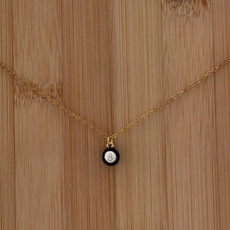 Gold 8 Ball Necklace | 18K Gold Plated