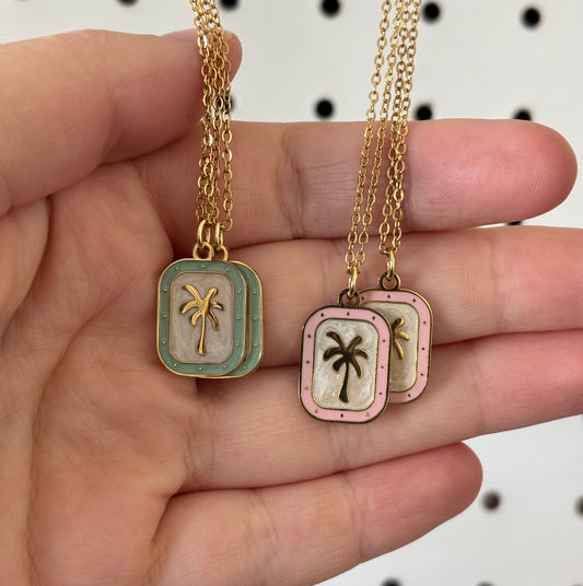 18K Gold Plated Palm Tree Pendant Necklace