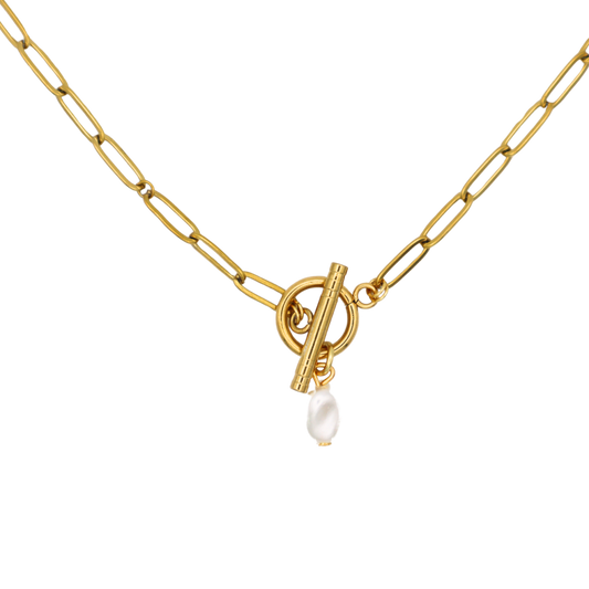 Circle Bar Clasp Necklace
