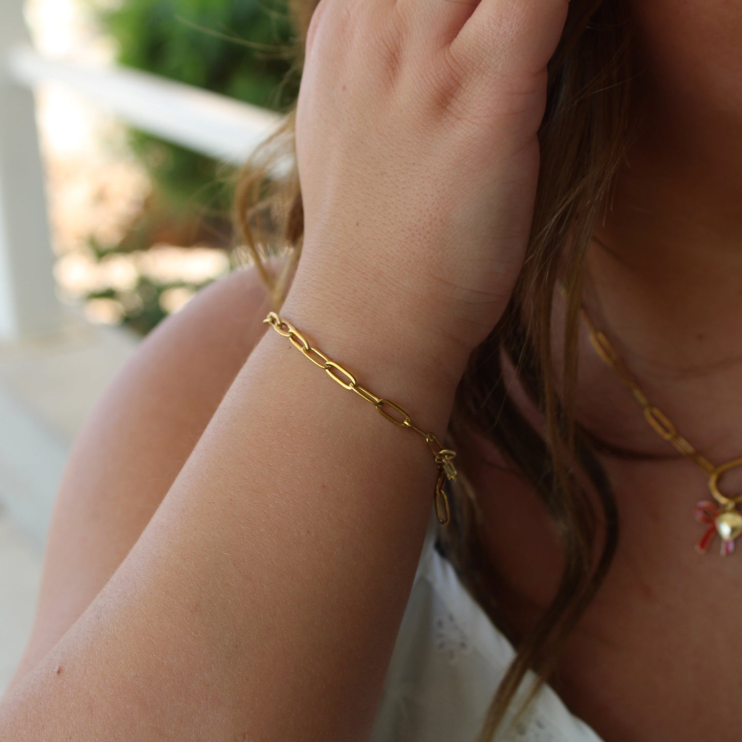 18K Gold Plated | Stainless Steel Paperclip Chain Bracelet