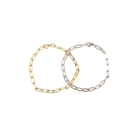 18K Gold Plated | Stainless Steel Paperclip Chain Bracelet