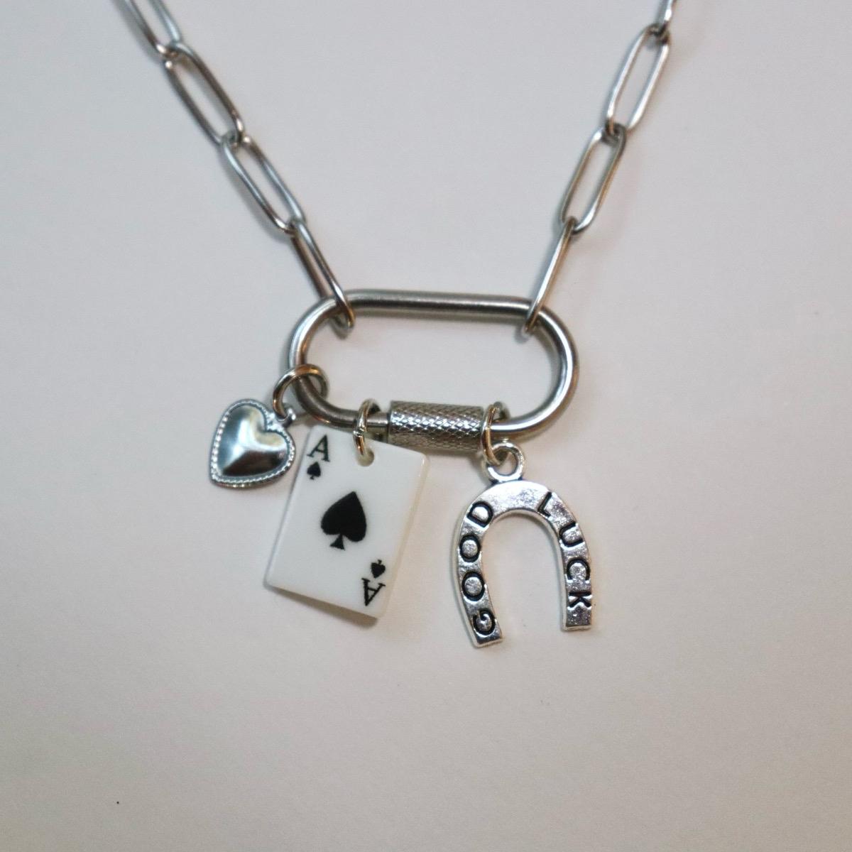 Silver Lucky Spade Necklace