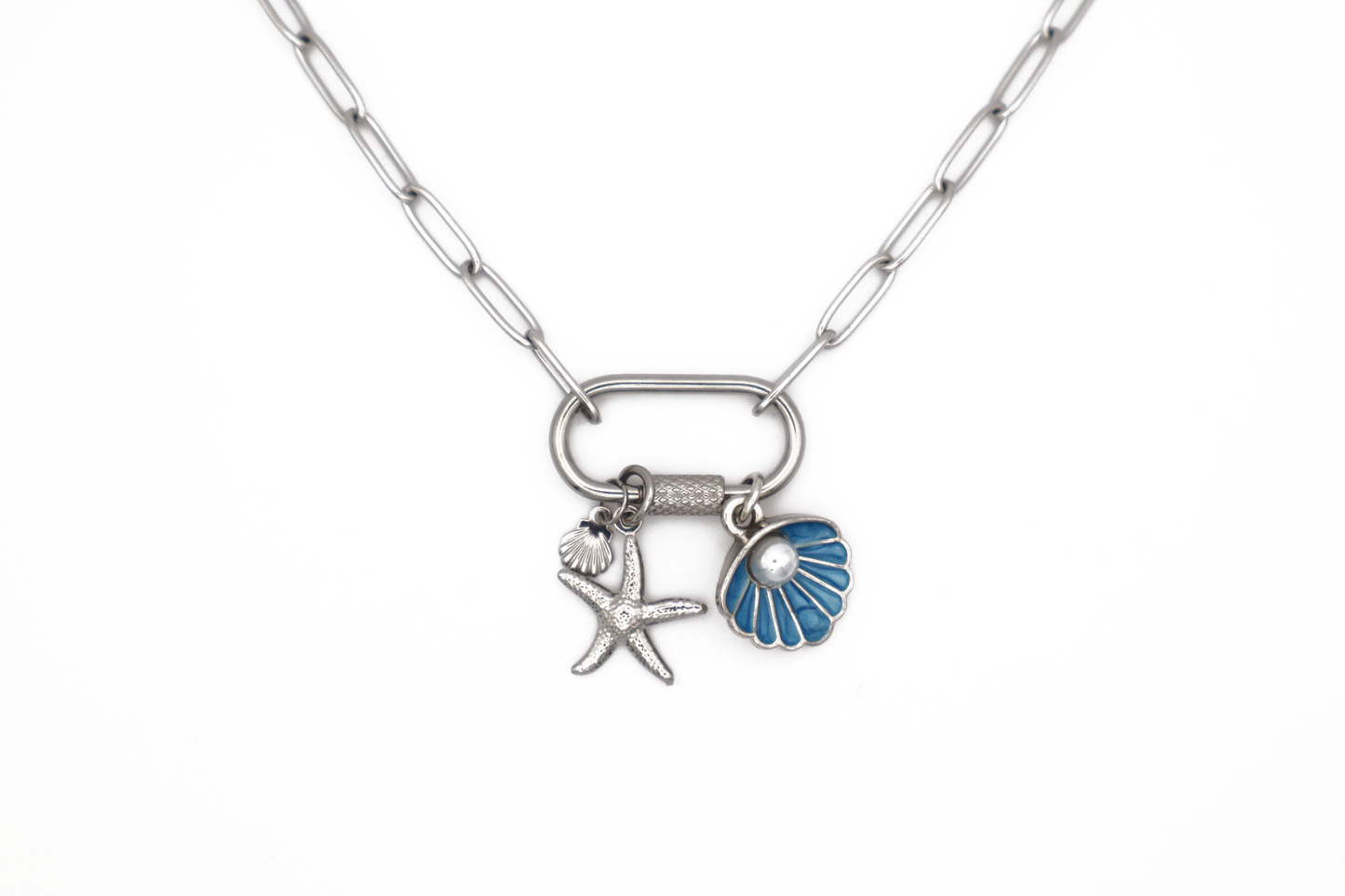 Silver Seashell Charm Necklace