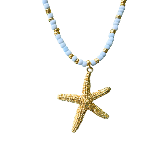 Hand Beaded Starfish Necklace