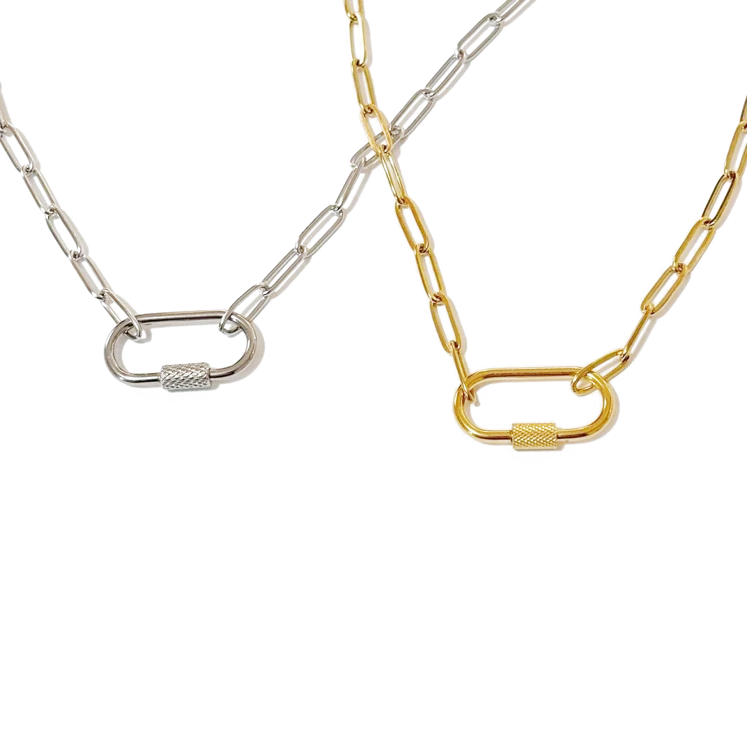 Carabiner Necklace | 18k Gold Plated | Stainless Steel