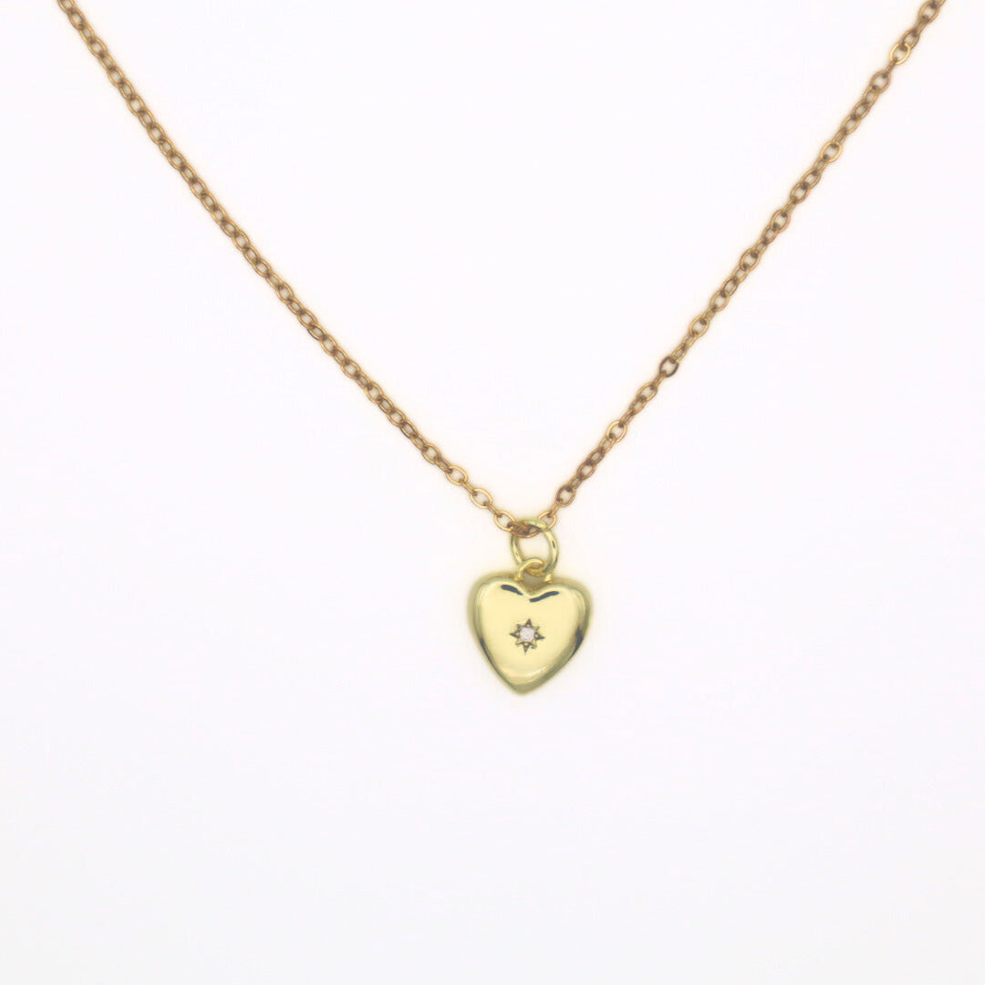 Heart Pendant Necklace 18K Gold Plated