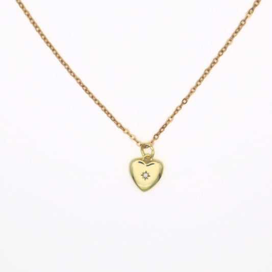 Heart Pendant Necklace 18K Gold Plated