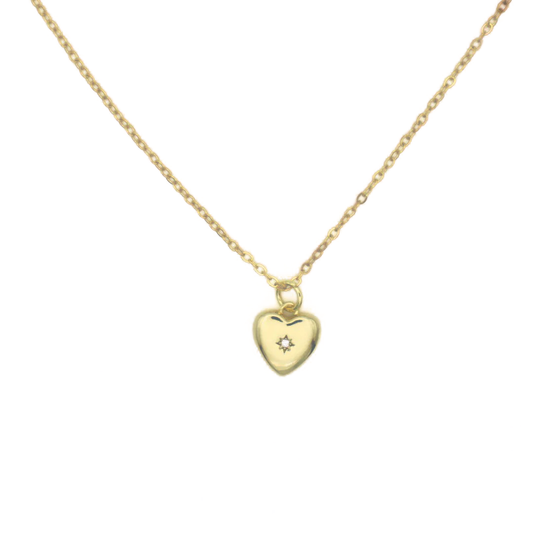 Heart Pendant Necklace 18K Gold Plated