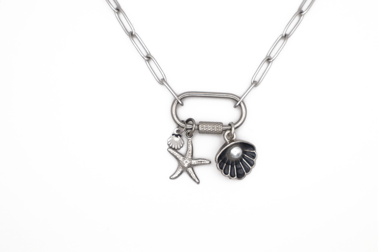 Silver Seashell Charm Necklace