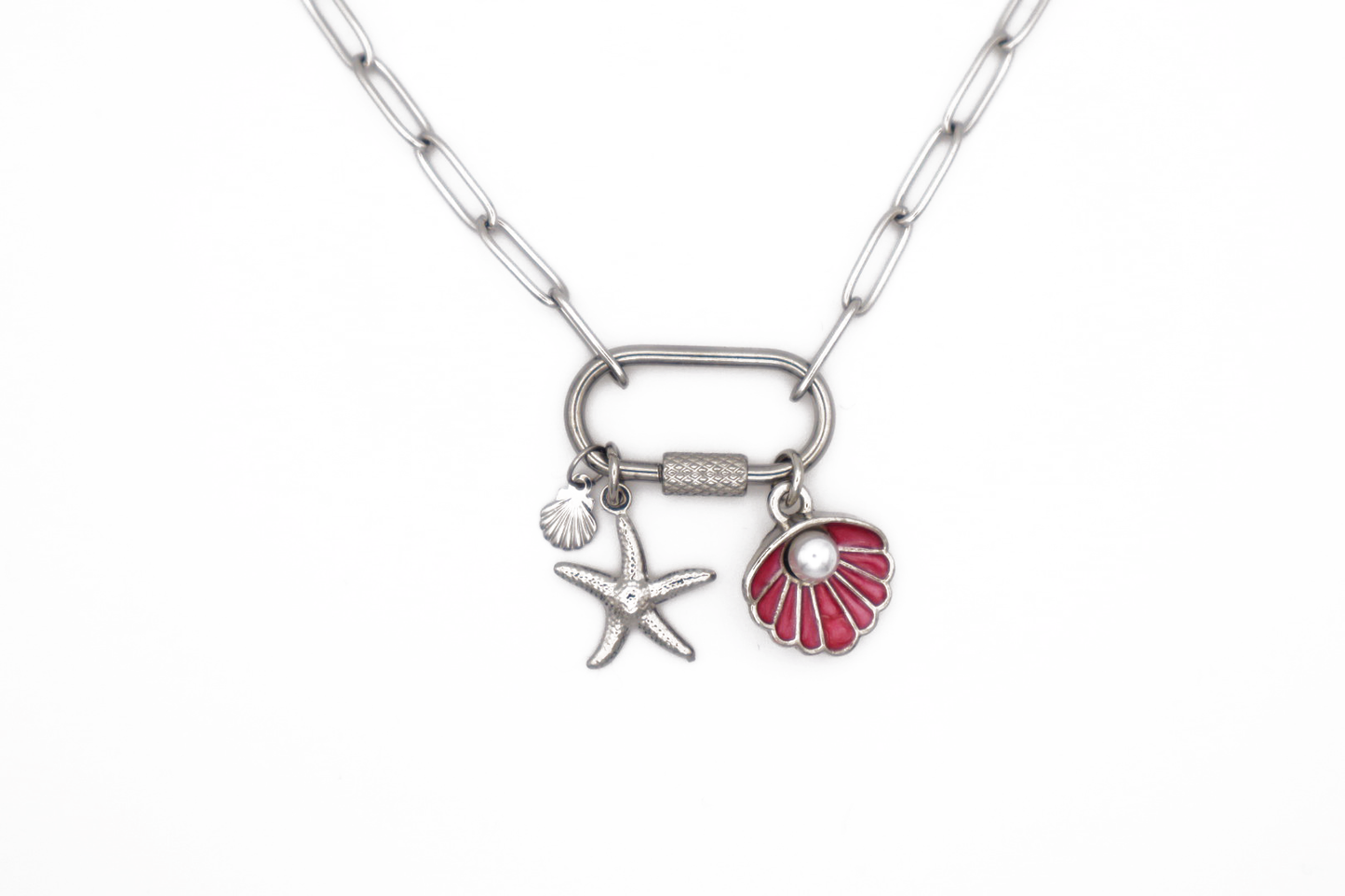 Silver Seashell Charm Necklace