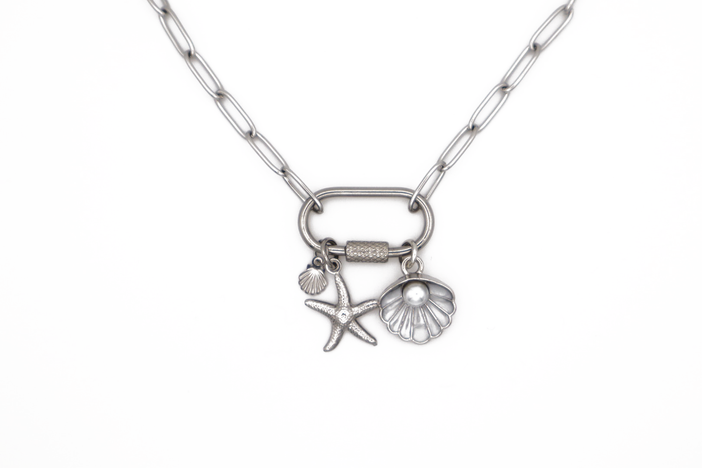 Silver Seashell Charm Necklace